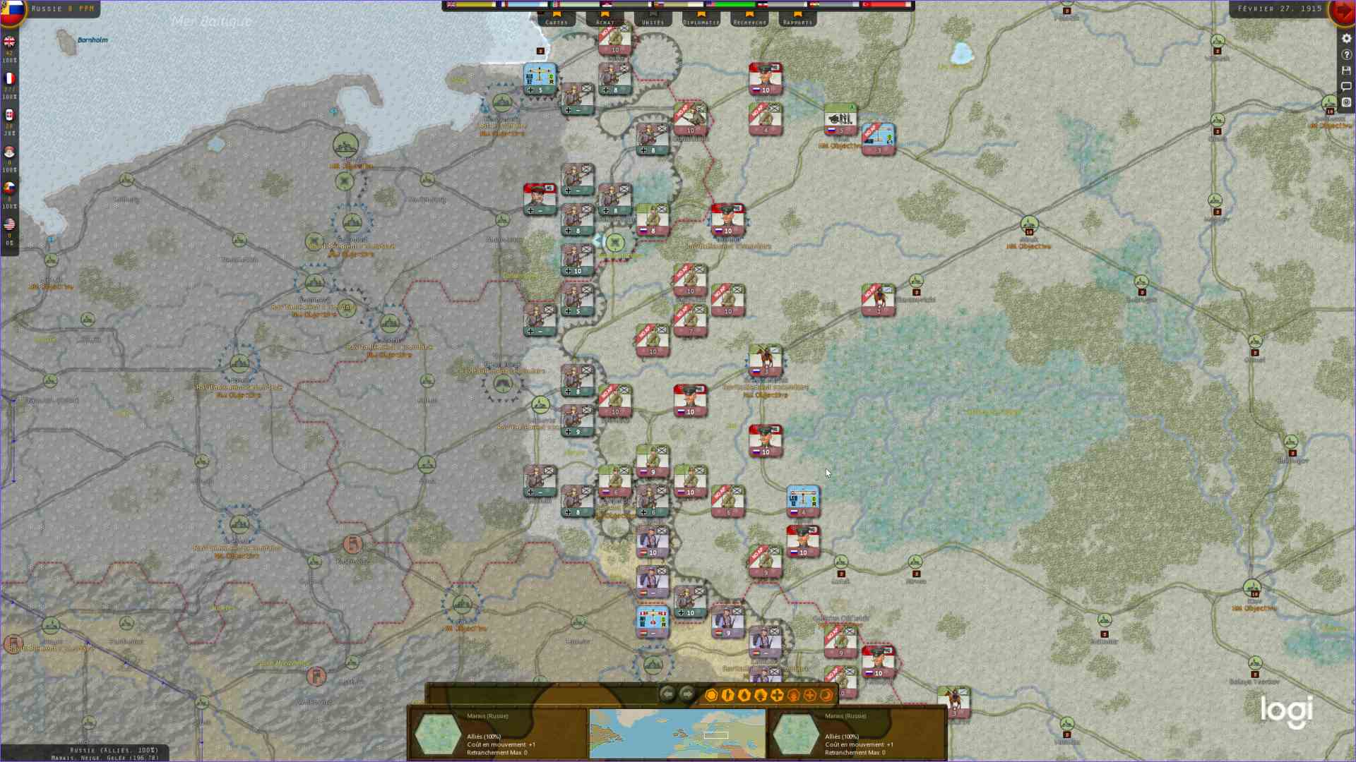 A l'Est on se replie pour éviter les attaques préparées.