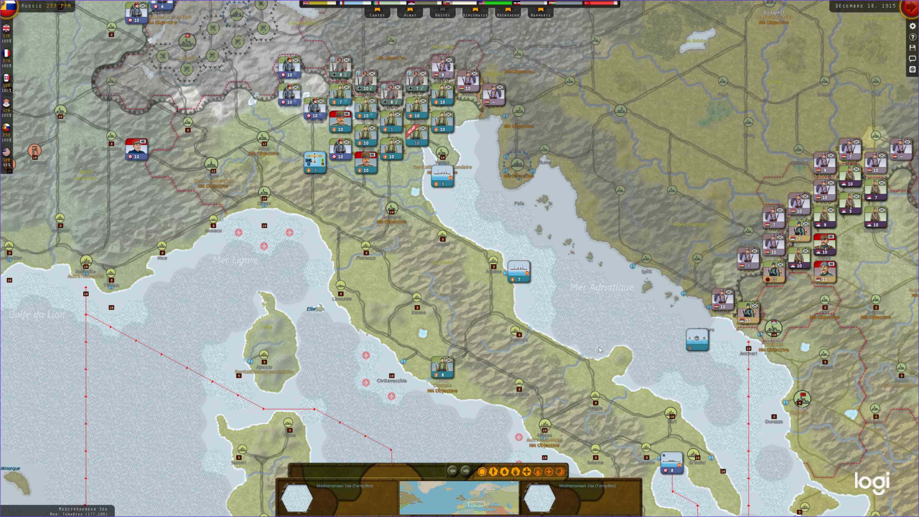 Le Sud, les Italiens ont pris, mais pour l'instant ça va.