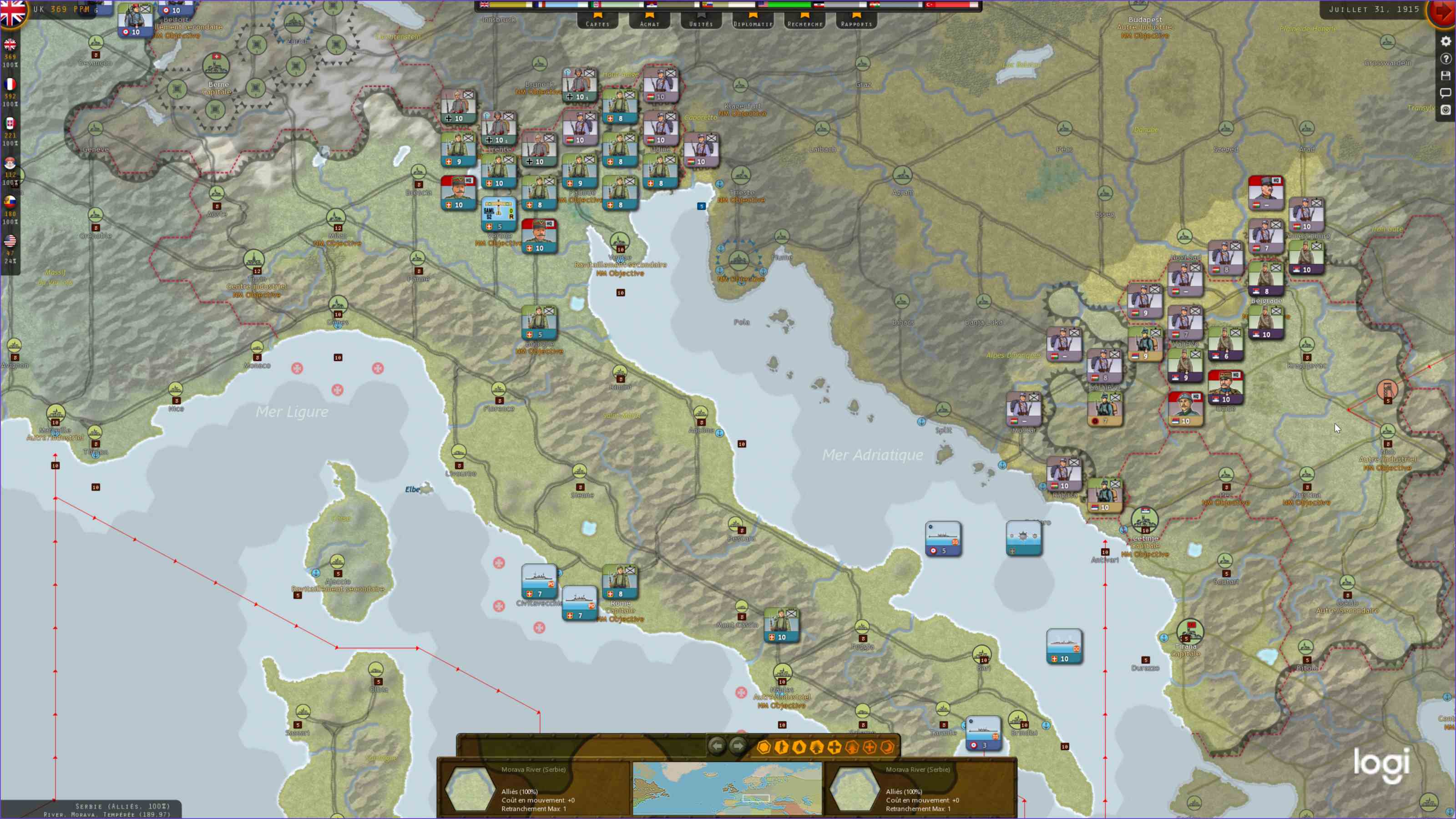 Le front Italo-Serbe, je ne sais pas pourquoi, mais je sens que ça va craquer...